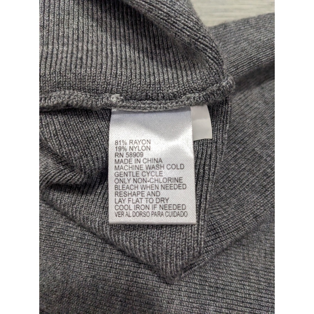 Gianni‎ Bini Womens Dress Mockneck Ruffle Bottom Long Sleeve Knit Gray Sz XL 347 - Picture 6 of 8